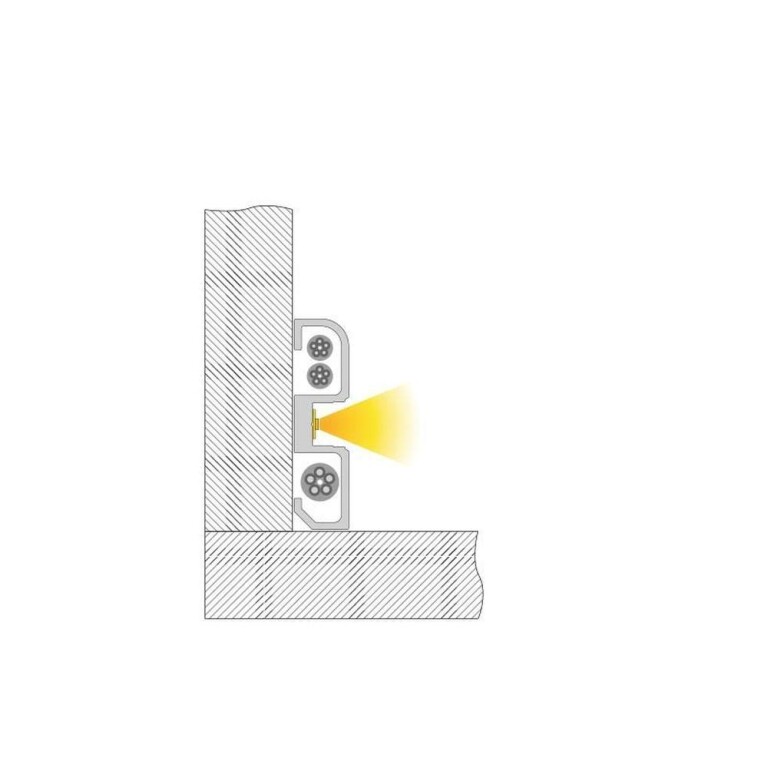 Deko-Light Profil, Sockel-Profil AM-02-10, 10 - 11,3 mm LED Stripes, Aluminium, Silber, Eloxiert, Tiefe: 3000 m