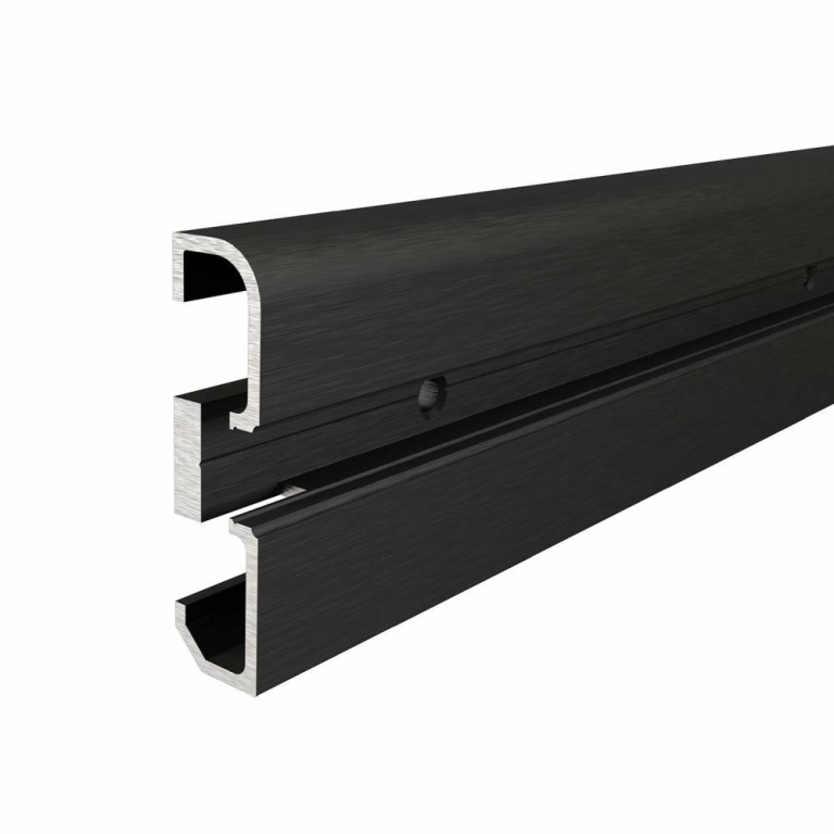 Deko-Light Profil, Sockel-Profil AM-02-10, 10 - 11,3 mm LED Stripes, Aluminium, Schwarz, Gebürstet, Tiefe: 3000