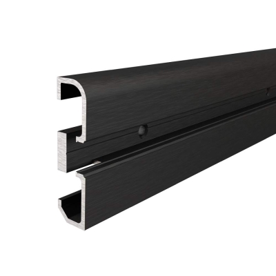Deko-Light Profil, Sockel-Profil AM-02-10, 10 - 11,3 mm LED Stripes, Aluminium, Schwarz, Gebürstet, Tiefe: 3000