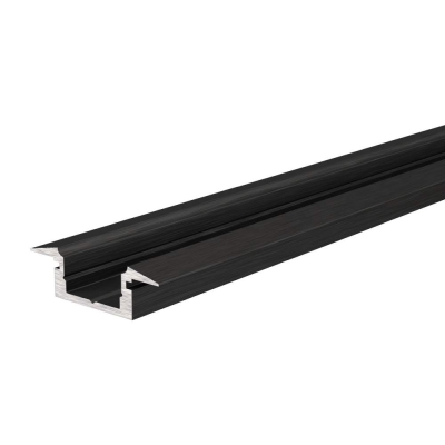 Deko-Light Profil, T-Profil flach ET-01-08, 8 - 9,3 mm LED Stripes, Aluminium, Schwarz, Eloxiert, Tiefe: 2000 m
