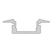 Profil, T-Profil flach ET-01-08, 8 - 9,3 mm LED Stripes, Aluminium, Weiß, Tiefe: 2000 mm, Breite: 23