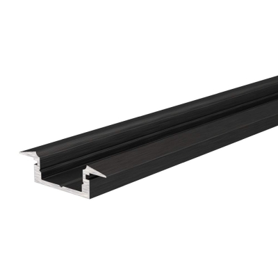 Deko-Light Profil, T-Profil flach ET-01-10, 10 - 11,3 mm LED Stripes, Aluminium, Schwarz, Eloxiert, Tiefe: 2000