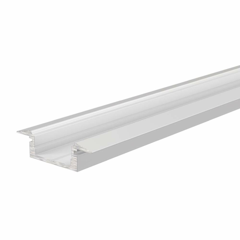 Deko-Light Profil, T-Profil flach ET-01-10, 10 - 11,3 mm LED Stripes, Aluminium, Weiß, Tiefe: 2000 mm, Breite: