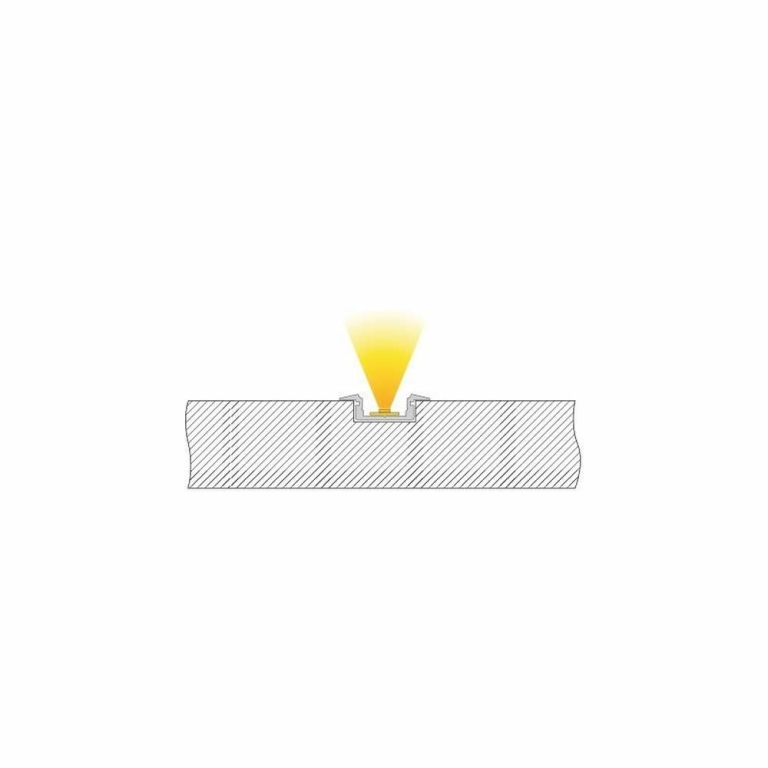Deko-Light Profil, T-Profil flach ET-01-10, 10 - 11,3 mm LED Stripes, Aluminium, Weiß, Tiefe: 2000 mm, Breite: