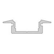 Profil, T-Profil flach ET-01-10, 10 - 11,3 mm LED Stripes, Aluminium, Weiß, Tiefe: 2000 mm, Breite: