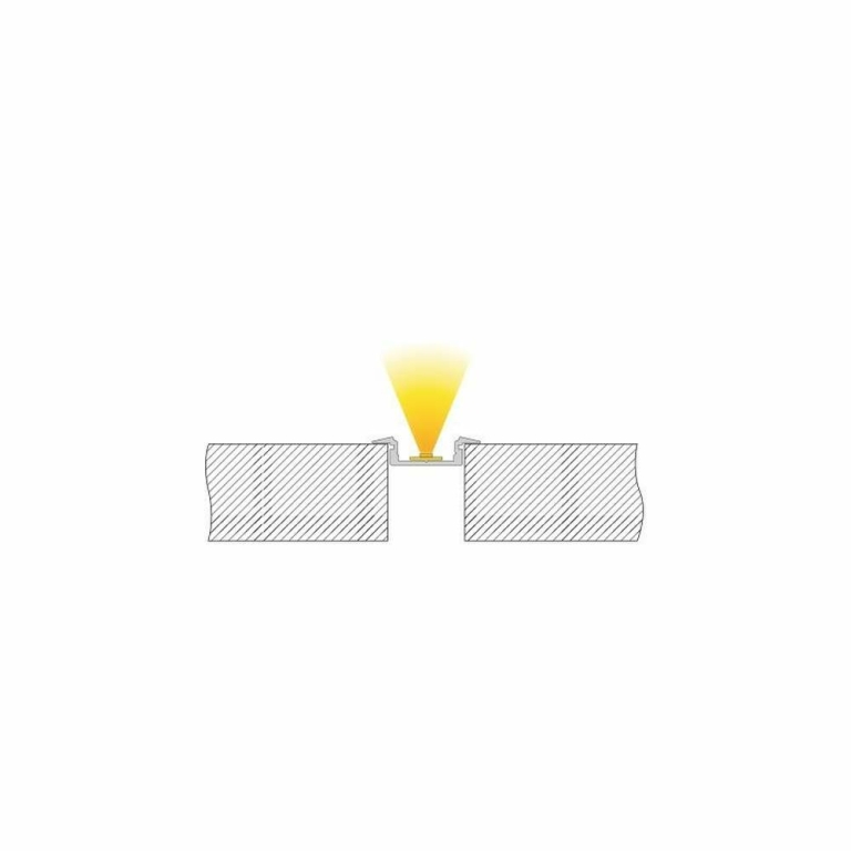 Deko-Light Profil, T-Profil flach ET-01-12, 12 - 13,3 mm LED Stripes, Aluminium, Weiß, Tiefe: 2000 mm, Breite:
