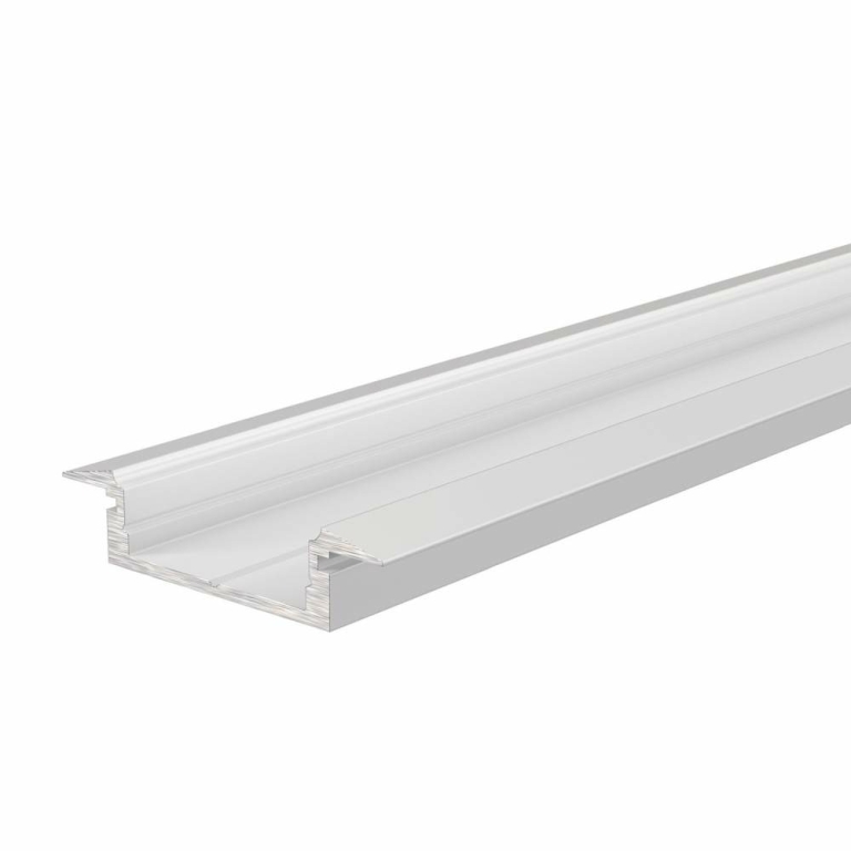 Deko-Light Profil, T-Profil flach ET-01-15, 15 - 16,3 mm LED Stripes, Aluminium, Weiß, Tiefe: 2000 mm, Breite: