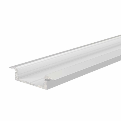 Deko-Light Profil, T-Profil flach ET-01-15, 15 - 16,3 mm LED Stripes, Aluminium, Weiß, Tiefe: 2000 mm, Breite: