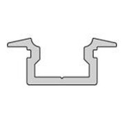 Profil, T-Profil flach ET-01-05, 5 - 5,7 mm LED Stripes, Aluminium, Silber, Eloxiert, Tiefe: 2000 mm