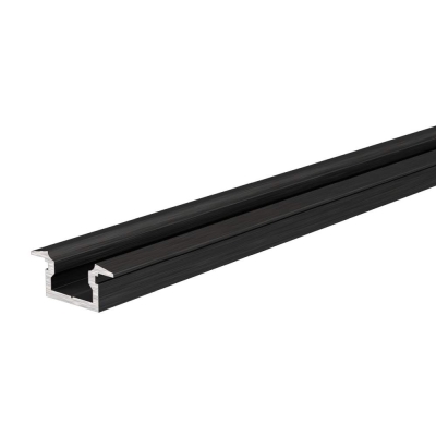 Deko-Light Profil, T-Profil flach ET-01-05, 5 - 5,7 mm LED Stripes, Aluminium, Schwarz, Gebürstet, Tiefe: 2000