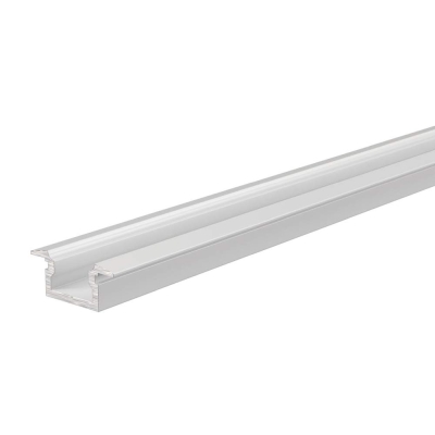 Deko-Light Profil, T-Profil flach ET-01-05, 5 - 5,7 mm LED Stripes, Aluminium, Weiß, Tiefe: 2000 mm, Breite: 14