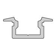 Profil, T-Profil flach ET-01-05, 5 - 5,7 mm LED Stripes, Aluminium, Weiß, Tiefe: 2000 mm, Breite: 14