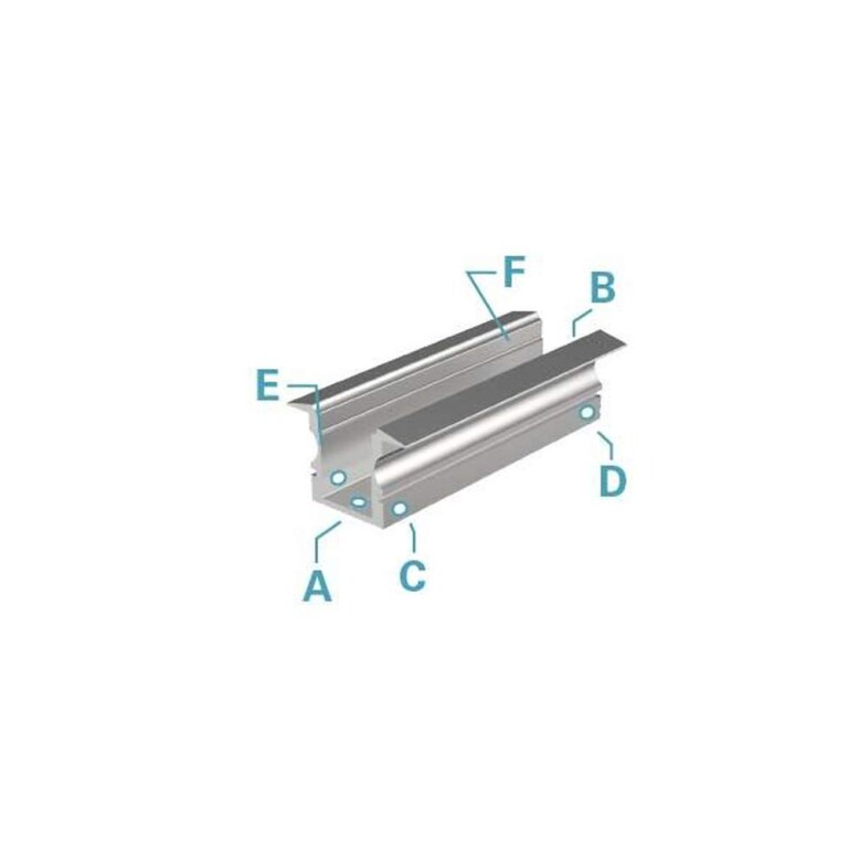 Deko-Light Profil, T-Profil hoch ET-02-08, 8 - 9,3 mm LED Stripes, Aluminium, Silber, Eloxiert, Tiefe: 3000 mm,
