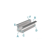 Profil, T-Profil hoch ET-02-10, 10 - 11,3 mm LED Stripes, Aluminium, Silber, Eloxiert, Tiefe: 2000 m