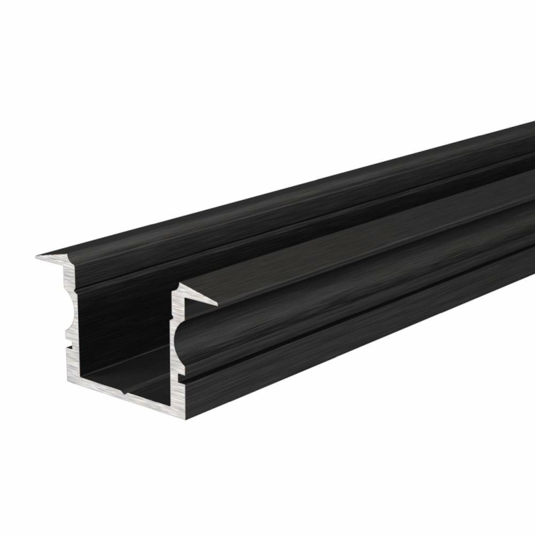 Deko-Light Profil, T-Profil hoch ET-02-12, 12 - 13,3 mm LED Stripes, Aluminium, Schwarz, Eloxiert, Tiefe: 2000