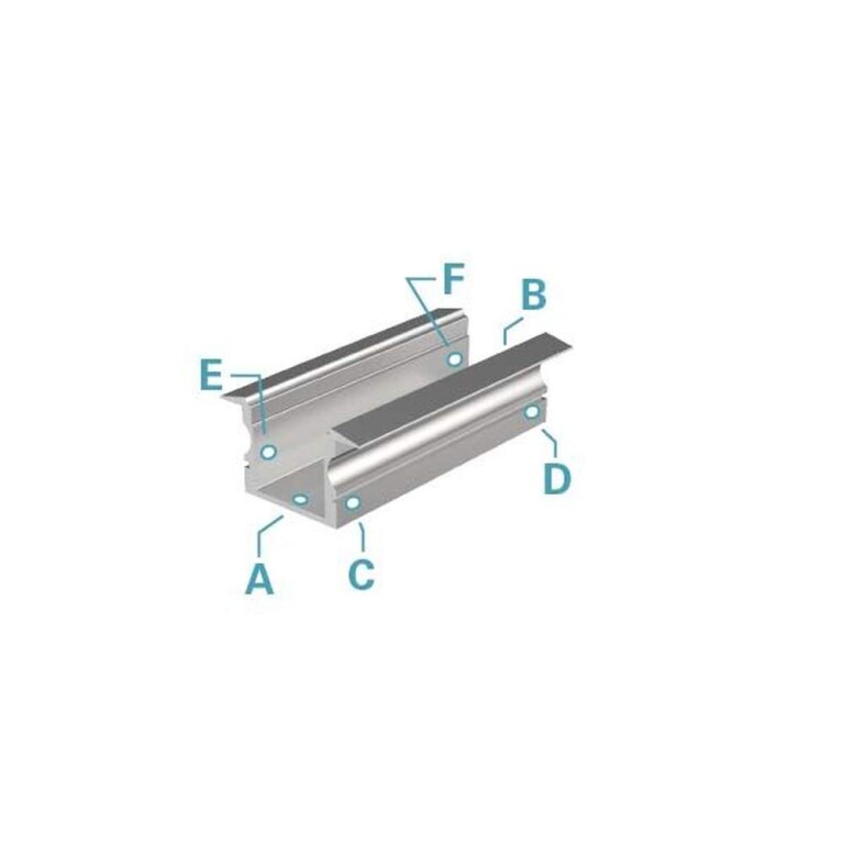Deko-Light Profil, T-Profil hoch ET-02-12, 12 - 13,3 mm LED Stripes, Aluminium, Schwarz, Eloxiert, Tiefe: 2000