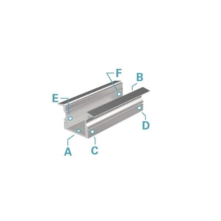 Deko-Light Profil, T-Profil hoch ET-02-12, 12 - 13,3 mm LED Stripes, Aluminium, Weiß, Tiefe: 2000 mm, Breite: 2