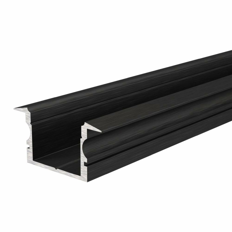 Deko-Light Profil, T-Profil hoch ET-02-15, 15 - 16,3 mm LED Stripes, Aluminium, Schwarz, Eloxiert, Tiefe: 2000
