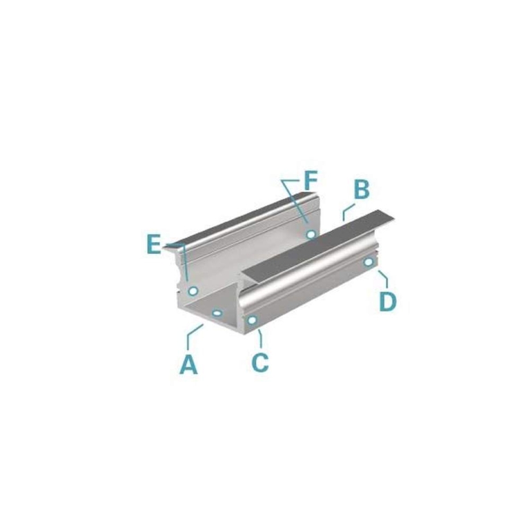 Deko-Light Profil, T-Profil hoch ET-02-15, 15 - 16,3 mm LED Stripes, Aluminium, Schwarz, Eloxiert, Tiefe: 2000