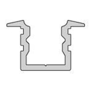 Profil, T-Profil hoch ET-02-05, 5 - 5,7 mm LED Stripes, Aluminium, Weiß, Tiefe: 2000 mm, Breite: 14