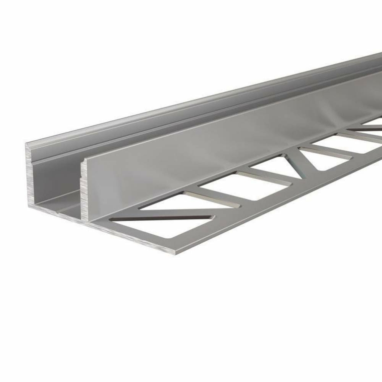 Deko-Light Profil, Fliesen-Profil EL-03-12, 12 - 13,3 mm LED Stripes, Aluminium, Silber, Eloxiert, Tiefe: 2500