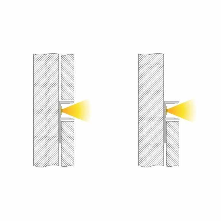 Deko-Light Profil, Fliesen-Profil EL-03-12, 12 - 13,3 mm LED Stripes, Aluminium, Weiß, Lackiert, Tiefe: 2500 mm