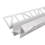 Profil, Fliesen-Profil Ecke innen EV-01-12, 12 - 13,3 mm LED Stripes, Aluminium, Weiß, Lackiert, Tie