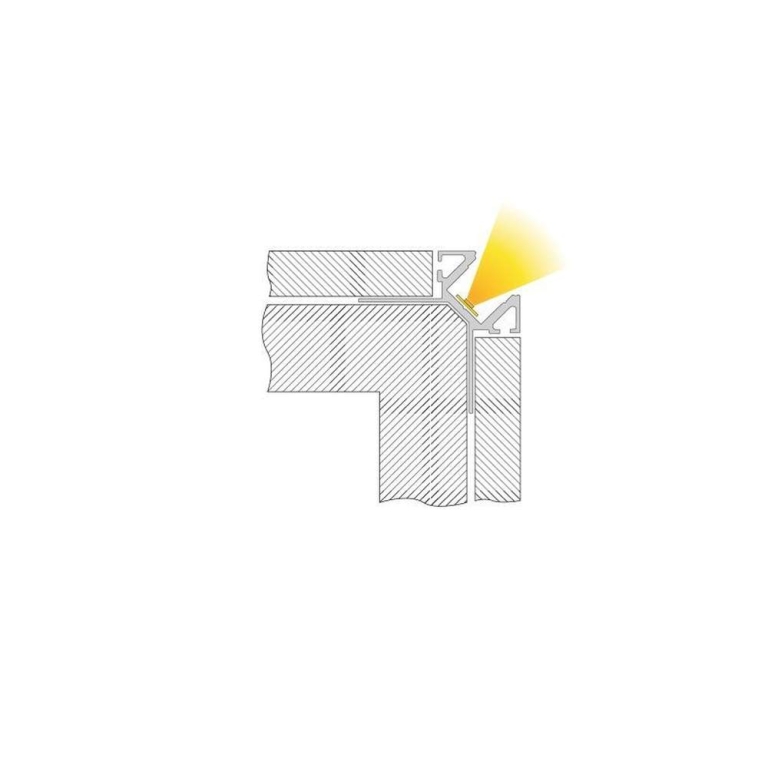 Deko-Light Profil, Fliesen-Profil Ecke außen EV-02-12, 12 - 13,3 mm LED Stripes, Aluminium, Weiß, Lackiert, Tie