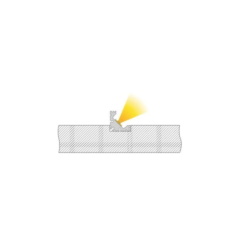 Deko-Light Profil, Eck-Profil EV-04-12, 12 - 13,3 mm LED Stripes, Aluminium, Silber, Eloxiert, Tiefe: 2000 mm,