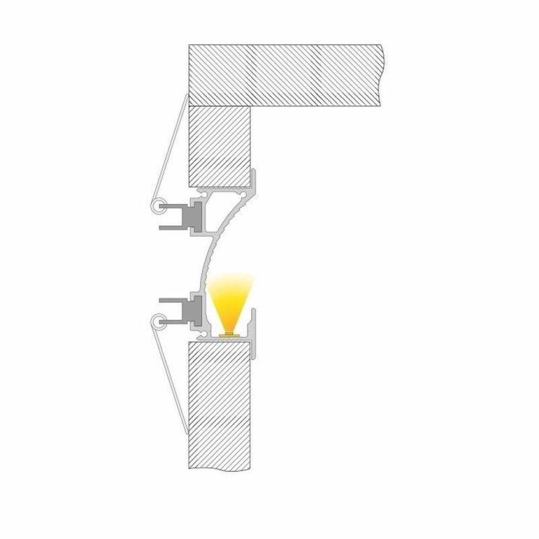 Deko-Light Profil, Trockenbau-Profil, Wandvoute EL-02-12, 14mm LED Stripes, Aluminium, Silber, Eloxiert, Tiefe: