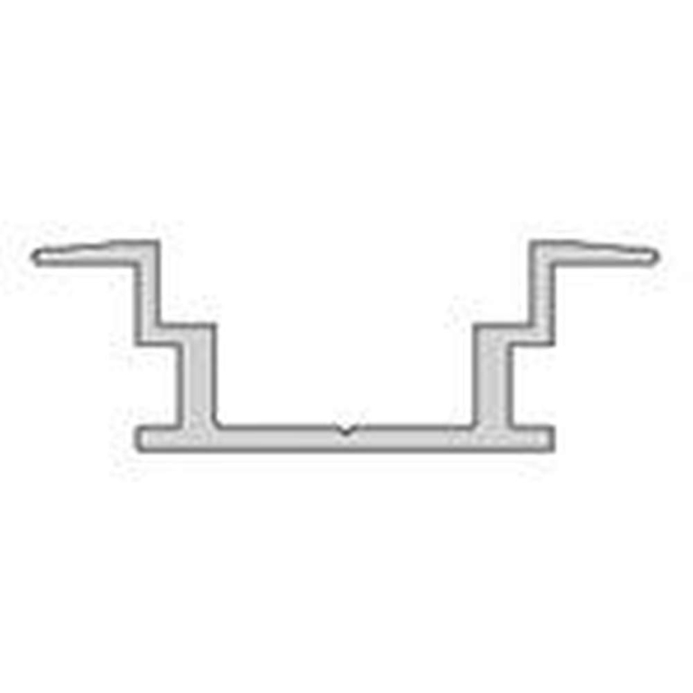 Deko-Light Profil, IP-Profil, T-flach ET-05-12, 12 - 13,3 mm LED Stripes, Aluminium, Silber, Eloxiert, Tiefe: 3