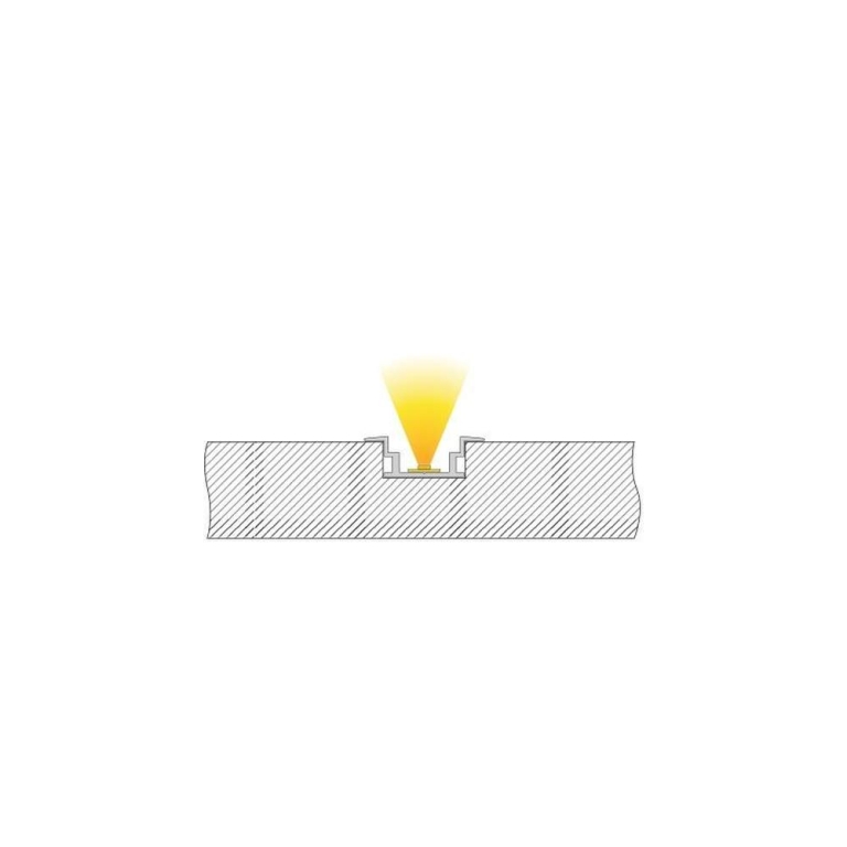 Deko-Light Profil, IP-Profil, T-flach ET-05-12, 12 - 13,3 mm LED Stripes, Aluminium, Silber, Eloxiert, Tiefe: 3