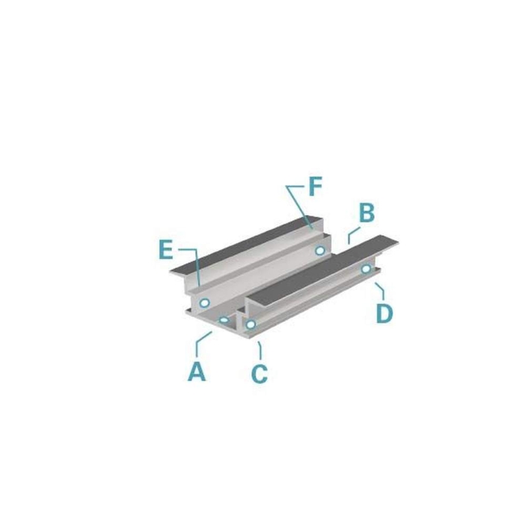 Deko-Light Profil, IP-Profil, T-flach ET-05-12, 12 - 13,3 mm LED Stripes, Aluminium, Silber, Eloxiert, Tiefe: 3