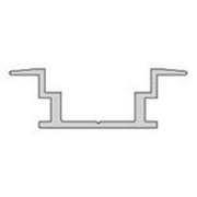 Profil, IP-Profil, T-flach ET-05-12, 12 - 13,3 mm LED Stripes, Aluminium, Silber, Eloxiert, Tiefe: 3