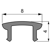 Deko-Light, Profil Abdeckung, Abdeckung F-01-05, Kunststoff, Satiniert 40% Transmission, Tiefe: 2000