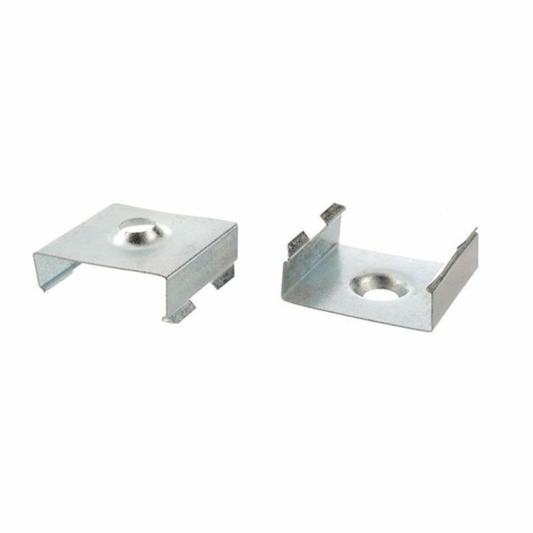 Deko-Light Profil Halteklammer, 2er Set Halteklammern für AU-15, Metall, Tiefe: 20 mm, Breite: 21.7 mm, Höhe: 7