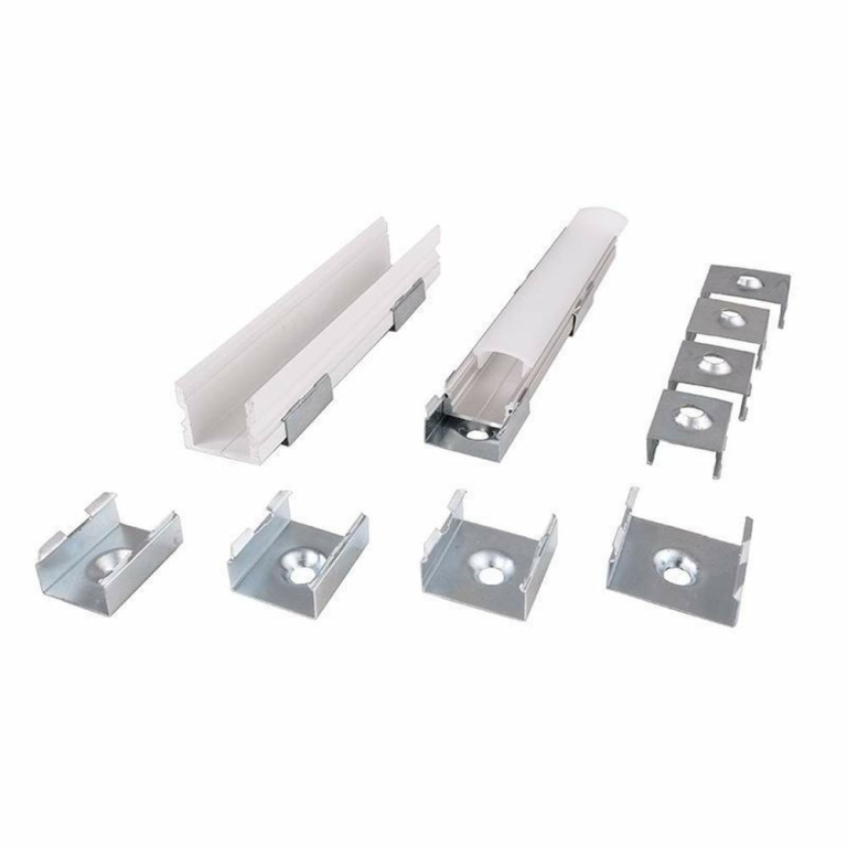 Deko-Light Profil Halteklammer, 2er Set Halteklammern für AU-15, Metall, Tiefe: 20 mm, Breite: 21.7 mm, Höhe: 7