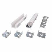 Profil Halteklammer, 2er Set Halteklammern für AU-15, Metall, Tiefe: 20 mm, Breite: 21.7 mm, Höhe: 7