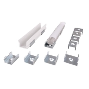 Profil Halteklammer, 2er Set Halteklammern für AU-20, Metall, Tiefe: 30 mm, Breite: 27.2 mm, Höhe: 7