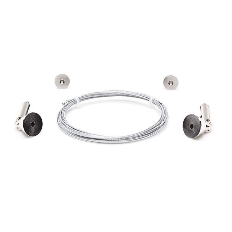 Deko-Light Profil Zubehör, Seilabhängung (schwenkbar) Set 2 Stk, Metall, Silber
