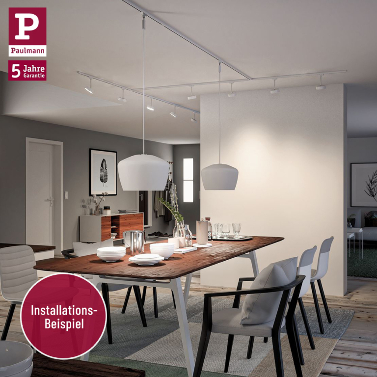 Paulmann URail Basissystem Weiß Bundle-Set + Mitteleinspeisung + 2x 1m Schiene
