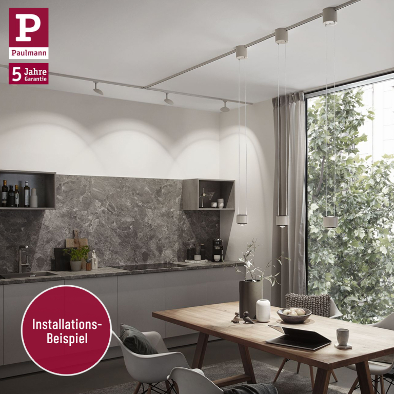 Paulmann URail Pendelleuchten-Set Catalejo Weiß Bundle-Set mit 1x 2m Schiene + 3x GU10 Leuchtmittel