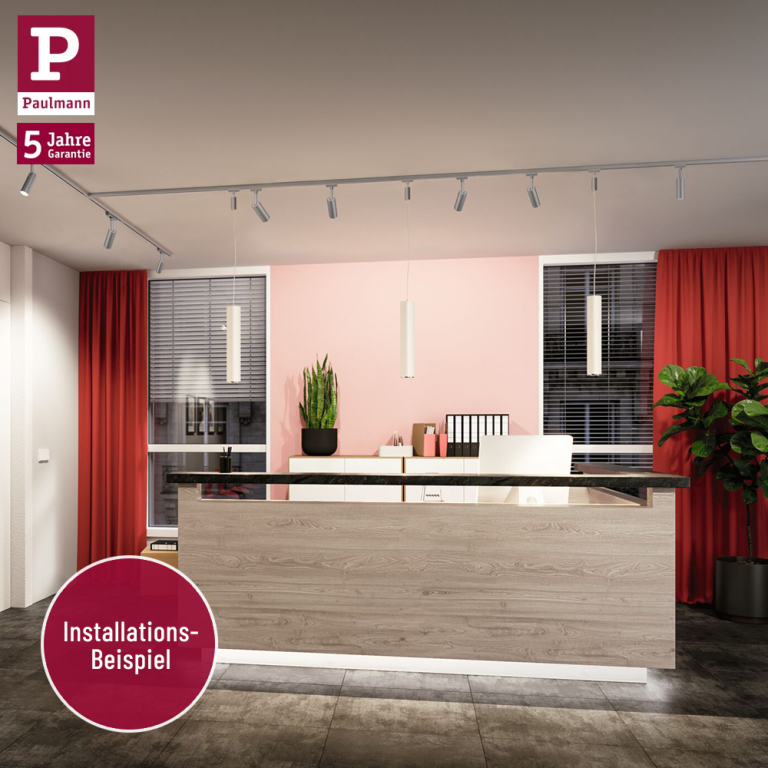 Paulmann URail Pendelleuchten-Set Catalejo Weiß Bundle-Set mit 1x 2m Schiene + 3x GU10 Leuchtmittel