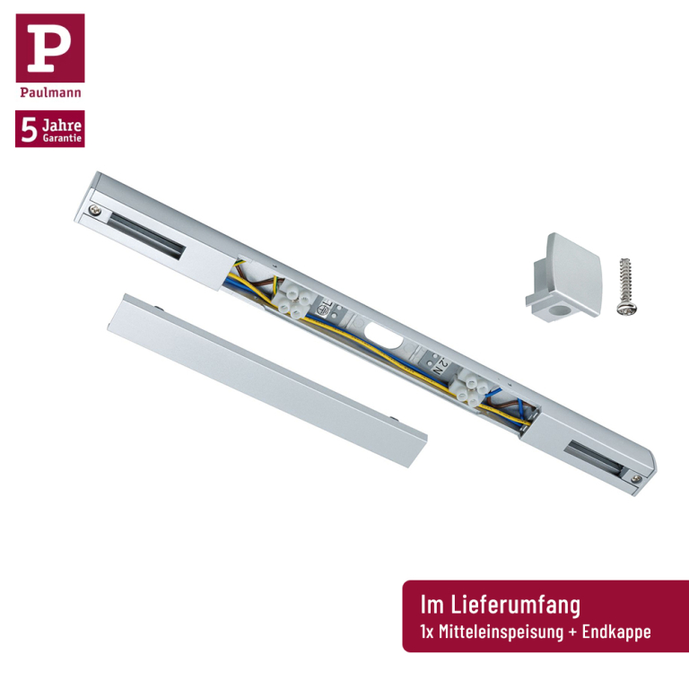 Paulmann URail Basissystem Chrom matt Bundle-Set mit 2x Schiene 1m