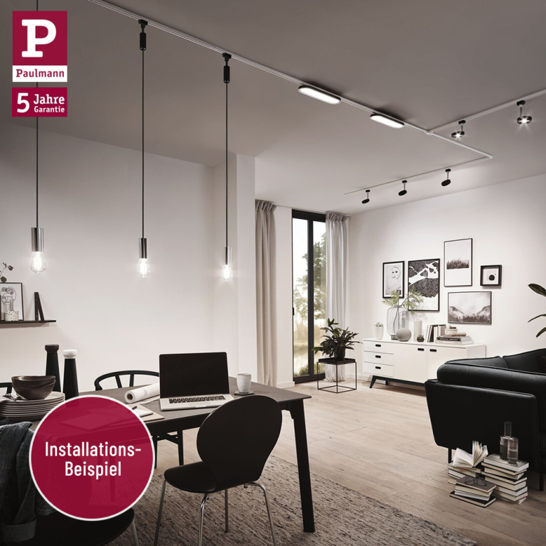 Paulmann URail Basissystem Chrom matt Bundle-Set mit 2x Schiene 1m