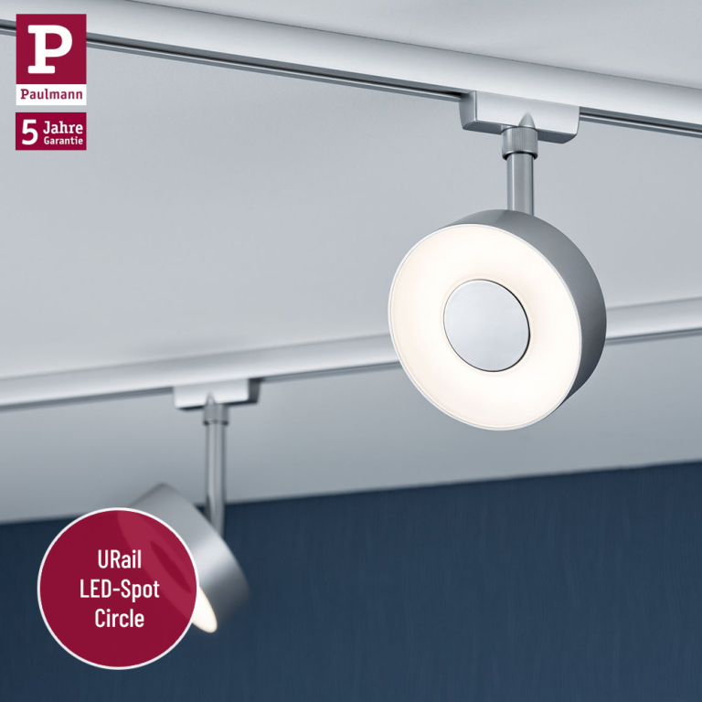 Paulmann URail Schienensystem Bundle-Set Circle Chrom matt + 3 URail Spots