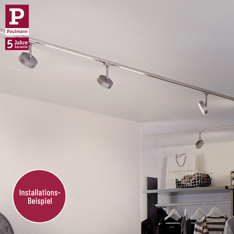 Paulmann URail Schienensystem Bundle-Set Circle Chrom matt + 3 URail Spots