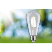 Eco-Line Filament 230V LED Kolben ST64 E27   840lm 4W 3000K  Klar