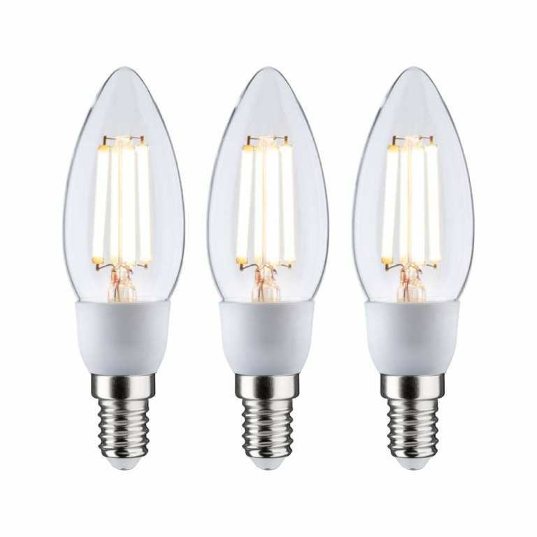 Paulmann Eco-Line Filament 230V LED Kerze E14   3x525lm 3x2,5W 3000K  Klar