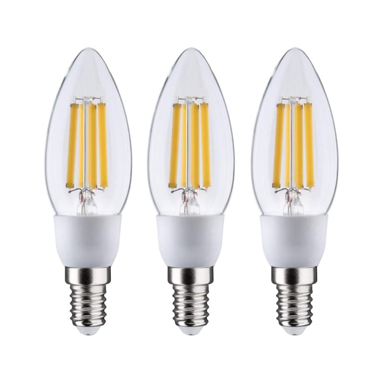 Paulmann Eco-Line Filament 230V LED Kerze E14   3x525lm 3x2,5W 3000K  Klar